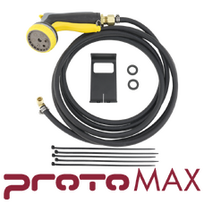 Wash down spray nozzle with garden hose