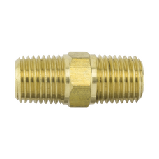 NIPPLE, 1/4 NPT, HEX,BRASS NIPPLE, 1/4 NPT, HEX,BRASS