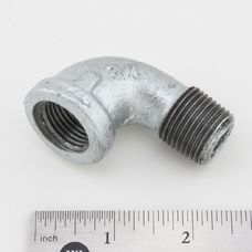 ELBOW, STREET, 90 DEG,1/2 NPTF,SCH 40, GALV. ELBOW, STREET, 90 DEG,1/2 NPTF,SCH 40, GALV.