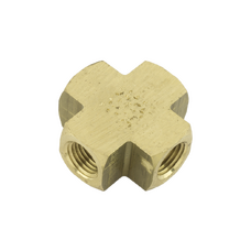 FITTING, 1/4 NPTF, CROSS, BRASS FITTING, 1/4 NPTF, CROSS, BRASS