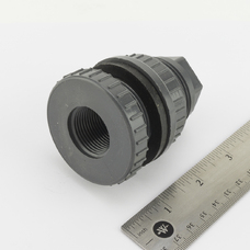 FITTING,BULKHEAD,3/4 NPTFTHREAD-TO-THREAD, PVC,GRY FITTING,BULKHEAD,3/4 NPTFTHREAD-TO-THREAD, PVC,GRY